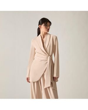 James Lakeland Side Sash Blazer - Natural