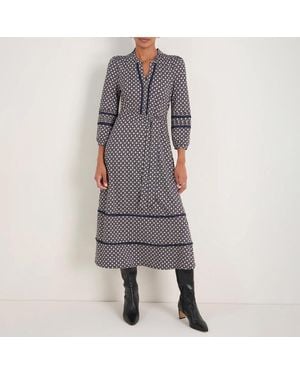Wyse Block Geo Alina Ponte Dress - Grey