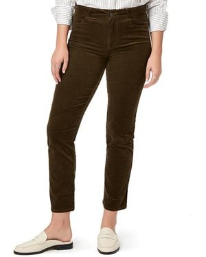 PAIGE Chocolate Corduroy Cindy Straight Leg Trousers - Brown