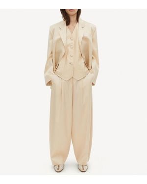 By Malene Birger Ecru Povilos Wool Blend Trousers - Natural