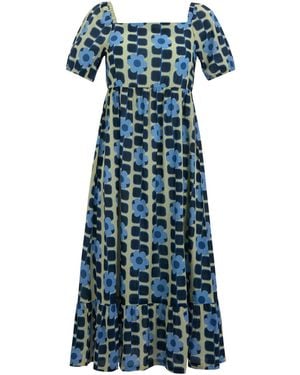 Regatta Midi Dress Orla Kiely Cotton - Blue