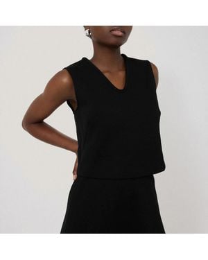 Jigsaw Structured Jersey Top - Black