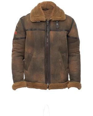 Infinity Leather Antique B3 Sheepskin Flying Jacket-Alameda - Brown