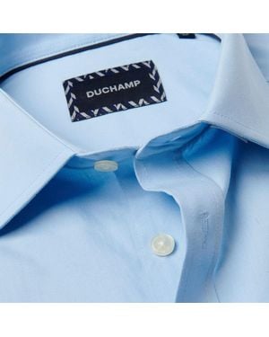 Duchamp Poplin Stretch Cotton Blend Shirt - Blue