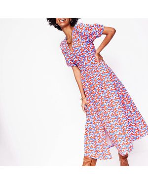 Boden Multi Lillian Cherry Cotton Midi Dress - Pink