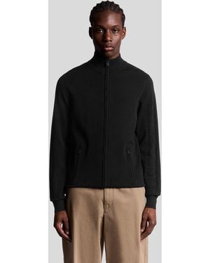 Lyle & Scott Mesh Logo Knitted Track Jacket - Black