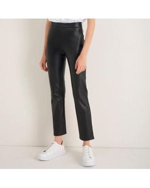 Wyse Lyra Slim Leg Faux Leather Trousers - Black