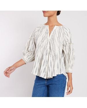 East Print Eliza Shirt - White