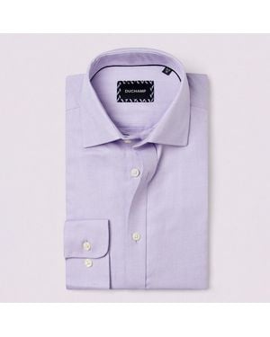 Duchamp Lilac Royal Twill Cotton Shirt - Purple