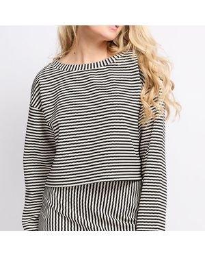 Little Mistress Stripe Top - Black