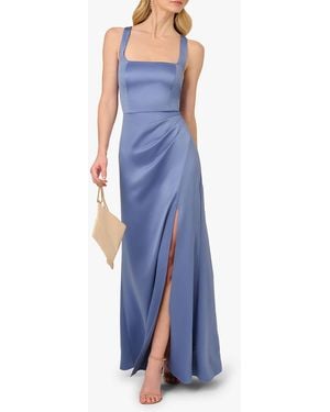 Adrianna Papell Sleeveless Satin Crepe Gown - Blue