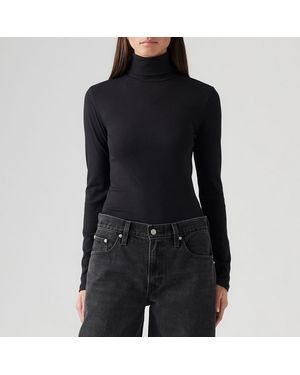 Levi's Stretch Rib Turtleneck Top - Black