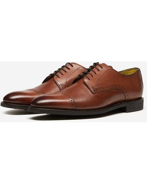 Oliver Sweeney Antiqued Leather Derby Brogues - Brown