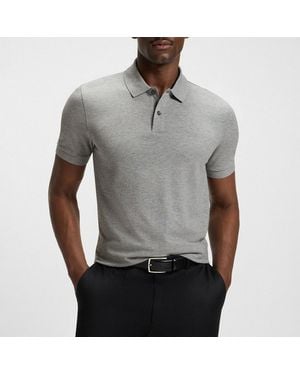 BOSS Button Polo Shirt - Grey
