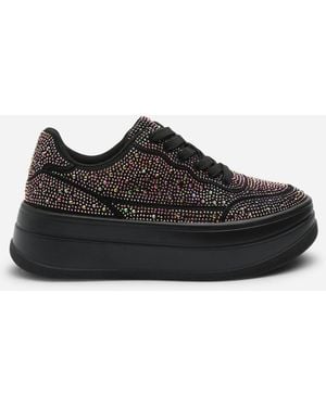 Where's That From Caia Wedge Lace-Up Trainer - Black