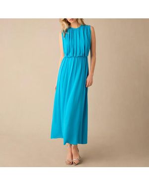 Ro & Zo Lucia Gathered Waist Maxi Dress - Blue