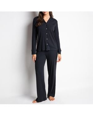Passionata Kate Long Sleeve Pyjama Top - Black