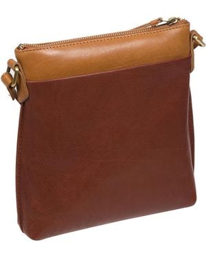 Conkca 'Nikita' Conker And Dark Tan Leather Cross Body Bag - Brown