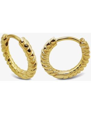 T.H.Baker Plated Twisted Hoop Earrings Me-998Go - Metallic