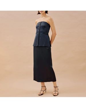 Albaray Satin Bandeau Waistcoat - Blue