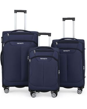 Infinity Luggage 8 Wheel Lightweight Suitcase Set Of 3 - Blue