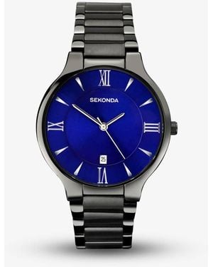 Sekonda Classic Equinox Gunmetal Dial Watch 1140 - Blue