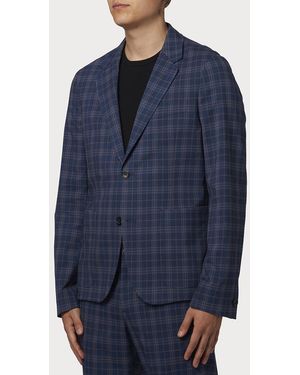 Paul Smith Check Unlined Jacket - Blue