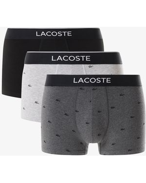 Lacoste 3 Pack Printed Trunks - Black