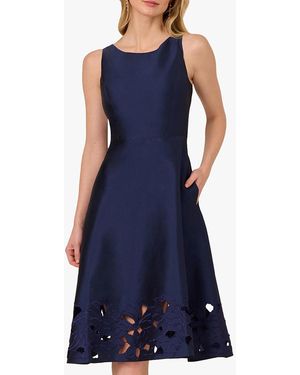 Adrianna Papell Floral Embroidery Short Dress in Blue | Lyst UK