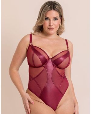 Scantilly Suspense Plunge Bodysuit Sangria - Red
