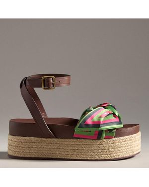 FARM Rio Marsala Scarf Flatform Espadrille - Brown