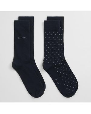 GANT Dot And Solid Socks 2-Pack - Blue
