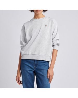U.S. POLO ASSN. Embroidered Cotton Blend Sweatshirt - Grey