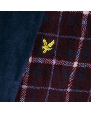 Lyle & Scott Cassidy Burgundy Check Bathrobe - Blue