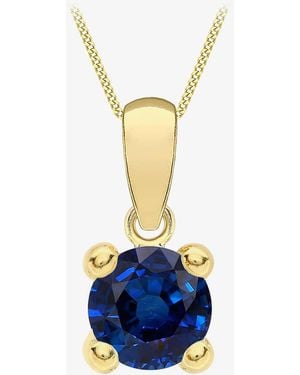 T.H.Baker 9Ct September Birthstone Pendant Necklace 1.68.7078 - Blue