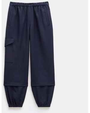 Hush Ava Wool Cargo Trousers - Blue