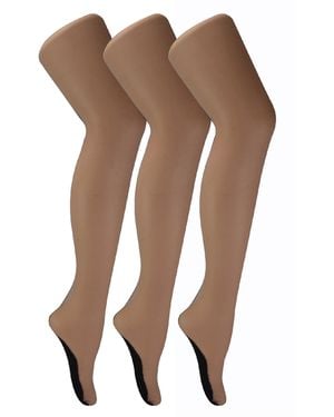 Sock Snob Nude 3 Pair 40 Denier Seamed Ultra Sheen Ladies Tights With Line Up The Back - Brown