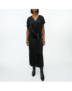 ARKET Drape Tie Back Midi Dress - Black
