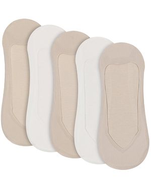 Lemon Nude 5 Pack Laser Liner Socks - White