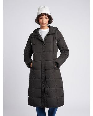 U.S. POLO ASSN. Longline Square Quilt Puffer Coat - Black