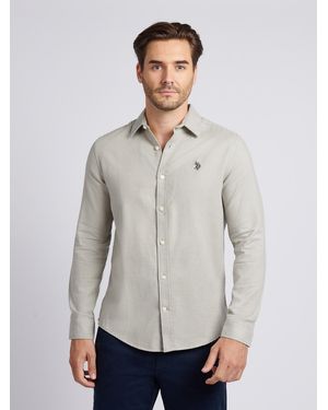 U.S. POLO ASSN. U. Polo Assn. Sage Mini Houndstooth Shirt - Grey