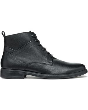 Geox Leather Terence Lace Upboot - Black