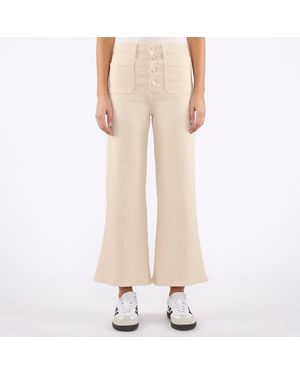 7 For All Mankind Sand Ultra High Rise Cropped Flared Jeans - Natural