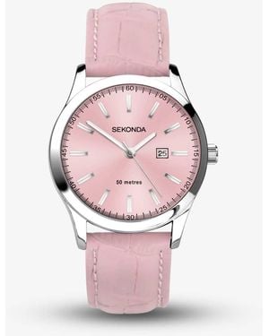 Sekonda Classic Taylor Leather Strap Watch 40550 - Pink