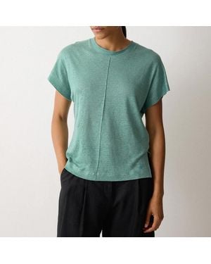 Jigsaw Linen Drape Sleeve Top - Green
