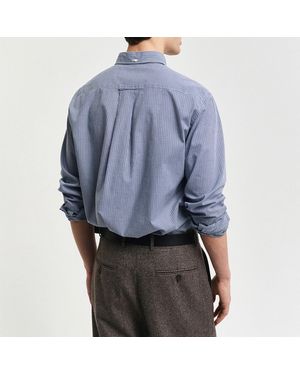 GANT Regular Cotton Poplin Micro Gingham Shirt - Blue