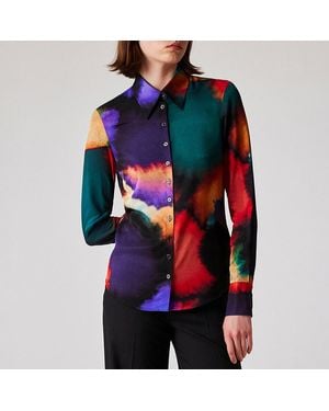 Paul Smith Multi Abstract Patterned Shirt - Red