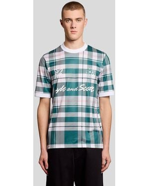 Lyle & Scott Sports Tartan Check Football Shirt - Blue
