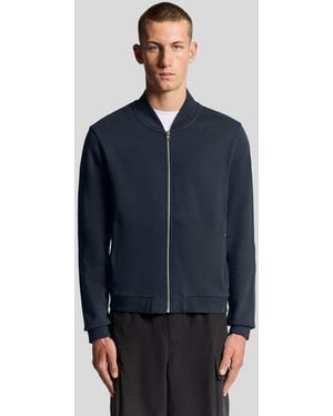 Lyle & Scott Half Raglan Sleeve Jersey Bomber - Blue