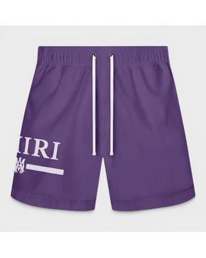 Amiri Ma Bar Logo Swim Trunks - Purple